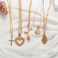 Multi Layer Gold Heart Pendant Necklace
